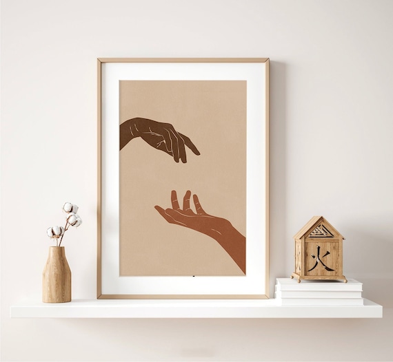 Abstract Hands Wall Print, Couple Love Wall Poster Black Hands Poster,  Woman Empowerment, African Art Stay Together Handprint, Boho Hands -   Canada