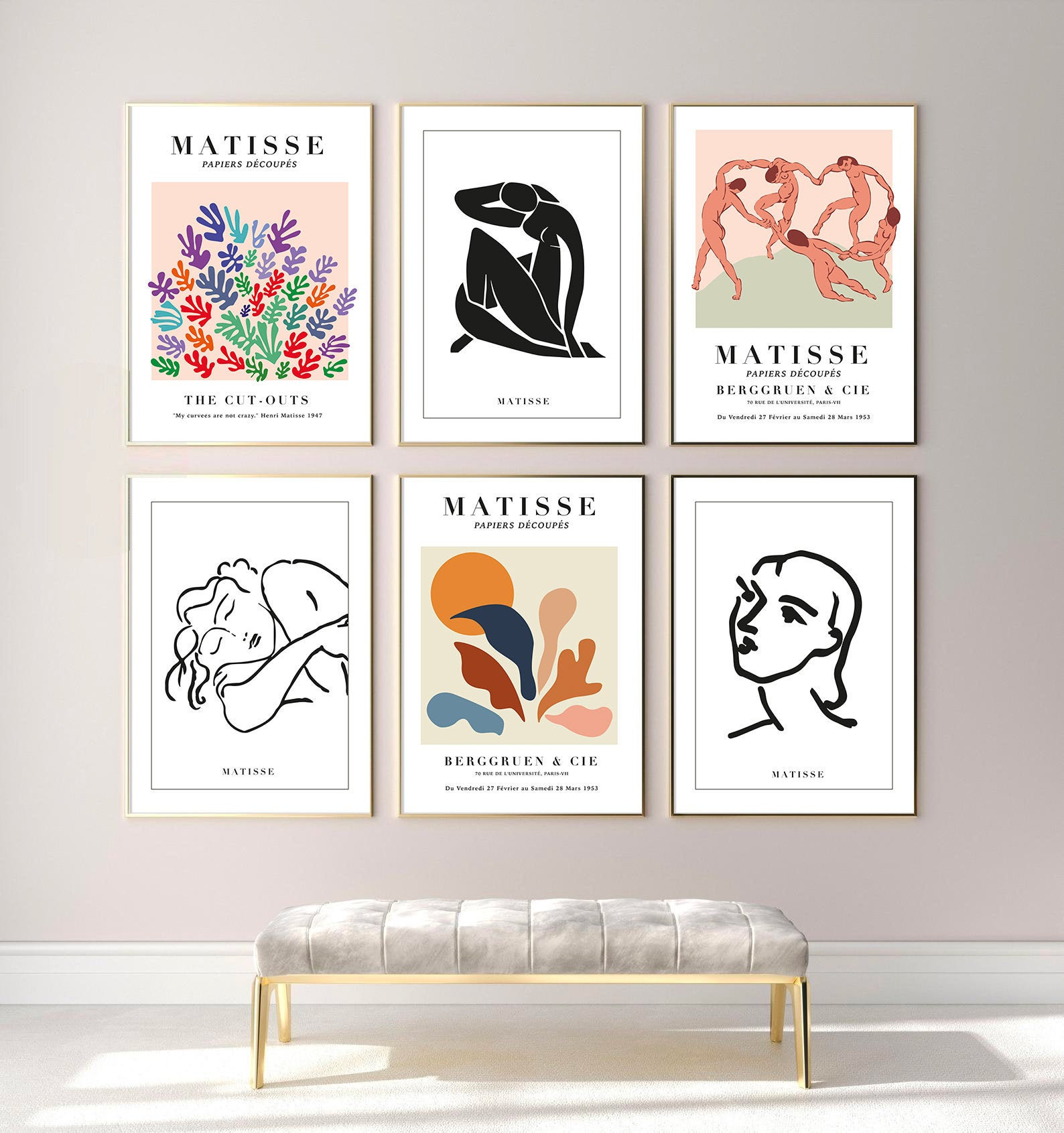 Matisse Art Print Set of 6 Gallery Wall Matisse Exhibition Etsy