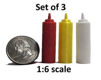 1:6 Scale Squeeze Condiment Bottles