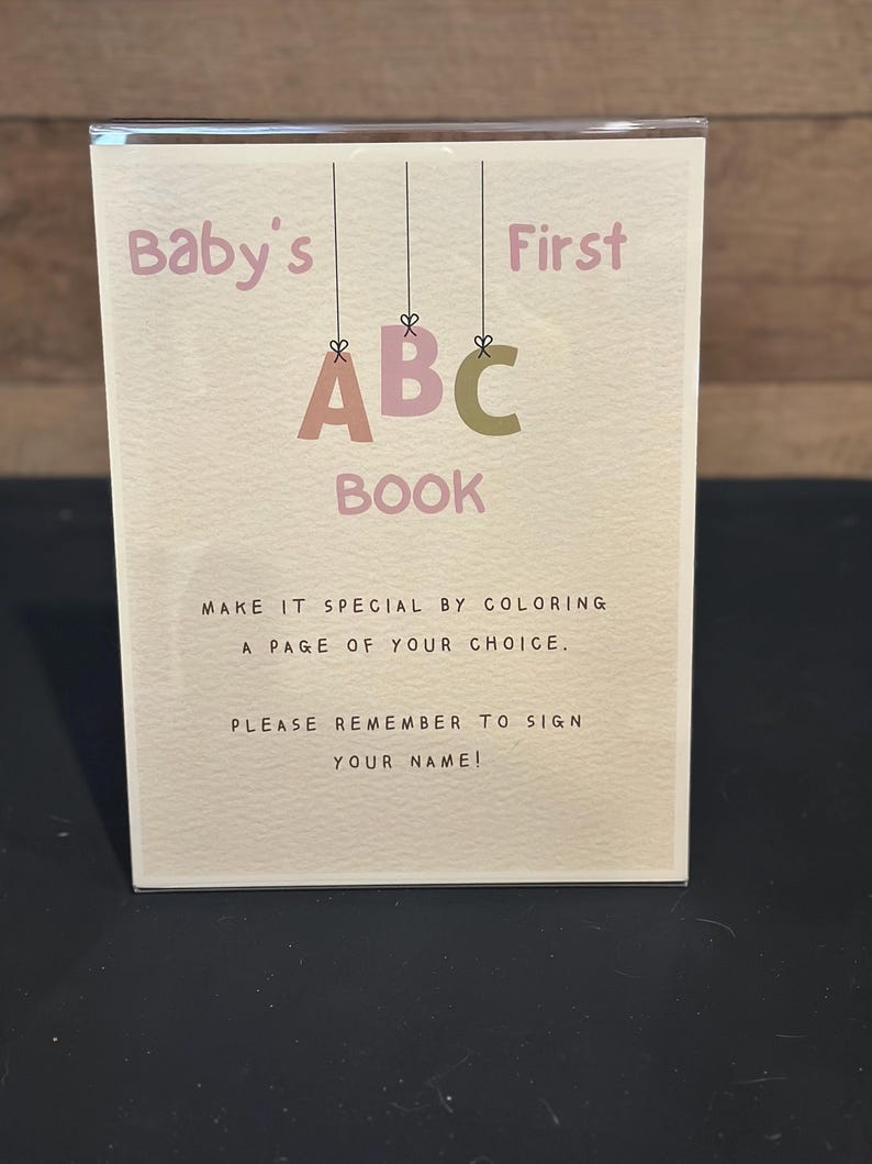 Create Abc Book Sign Baby Shower ABC Book Sign - Etsy