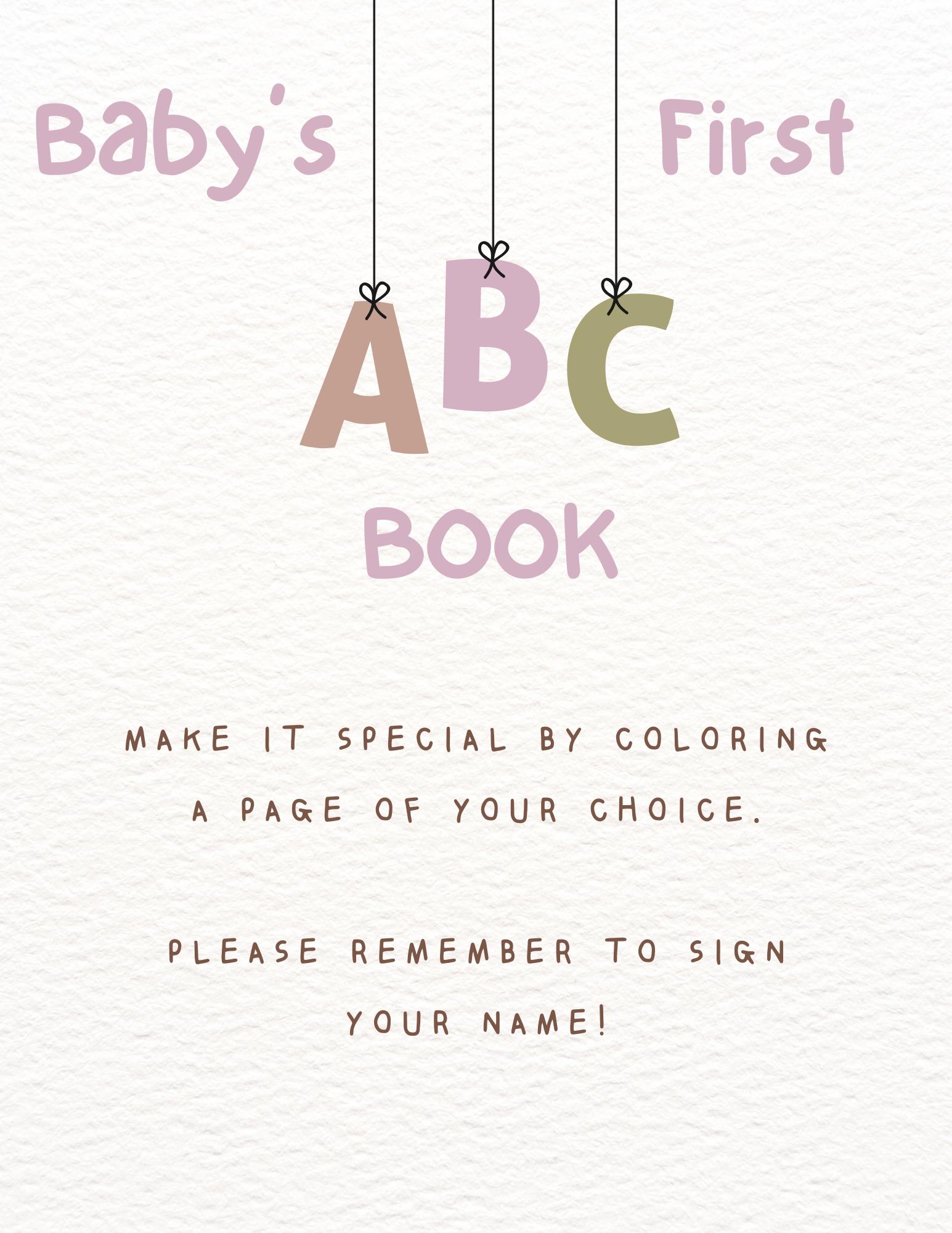 Create Abc Book Sign Baby Shower ABC Book Sign - Etsy