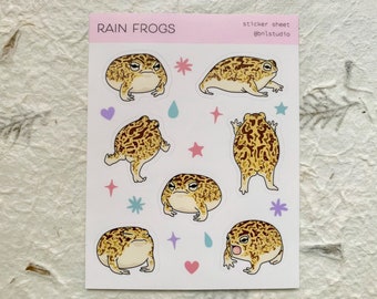 Cute Beach Frog Sticker Set