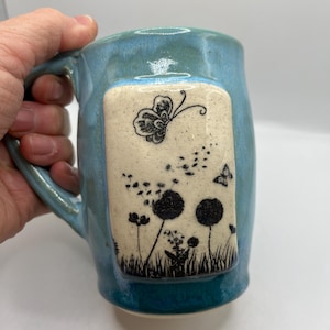 Butterfly Coffee Tea Mug Stoneware Handmade