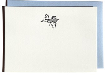 Letterpress Notizkarten-Set - Pegasus