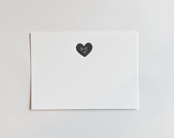 Custom initial letterpress notecard set