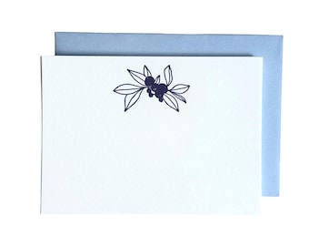 Juego de tarjetas de felicitación impresas con tipografía - Arándanos