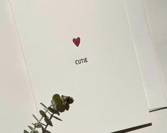 Letterpress card - Cutie