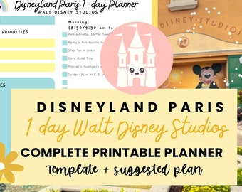 1 day Disneyland Paris STUDIOS (2nd park). Printable itinerary Disneyland Paris planner for first timers