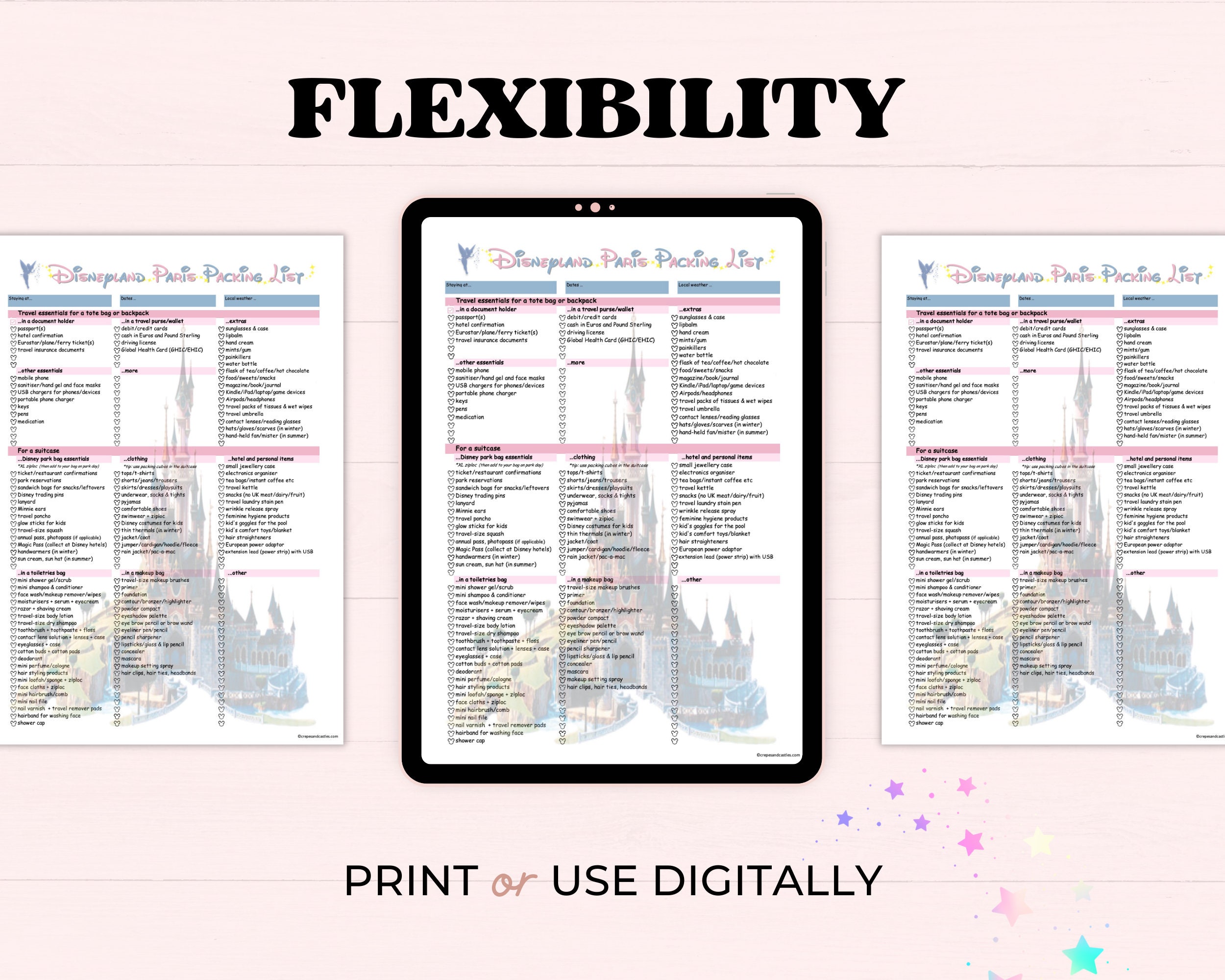 Simple Disneyland Paris Packing List Instant Download PDF Checklist