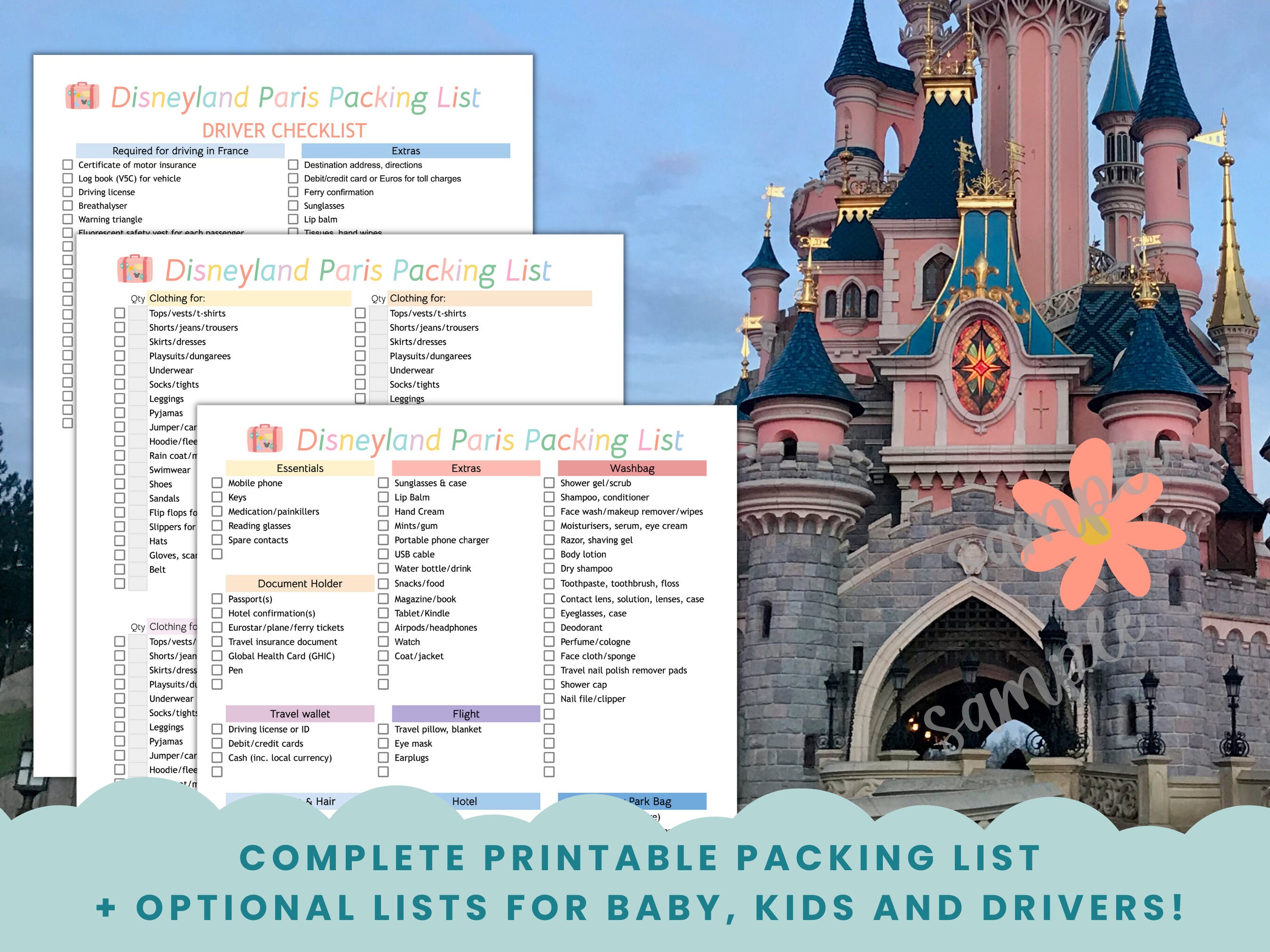 Packing List Disneyland Paris Instant Download Disneyland Etsy UK