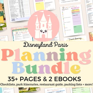 Planner Disneyland Paris Cheat Sheet Bundle | Instant PDF Download Templates for DLP Trip Planning 2024 2025 | 35+ Pages First Timers Guide