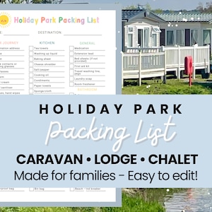 Editable Caravan Holiday Packing List for family, Printable Haven packing list Hoseasons checklist CANVA instant download