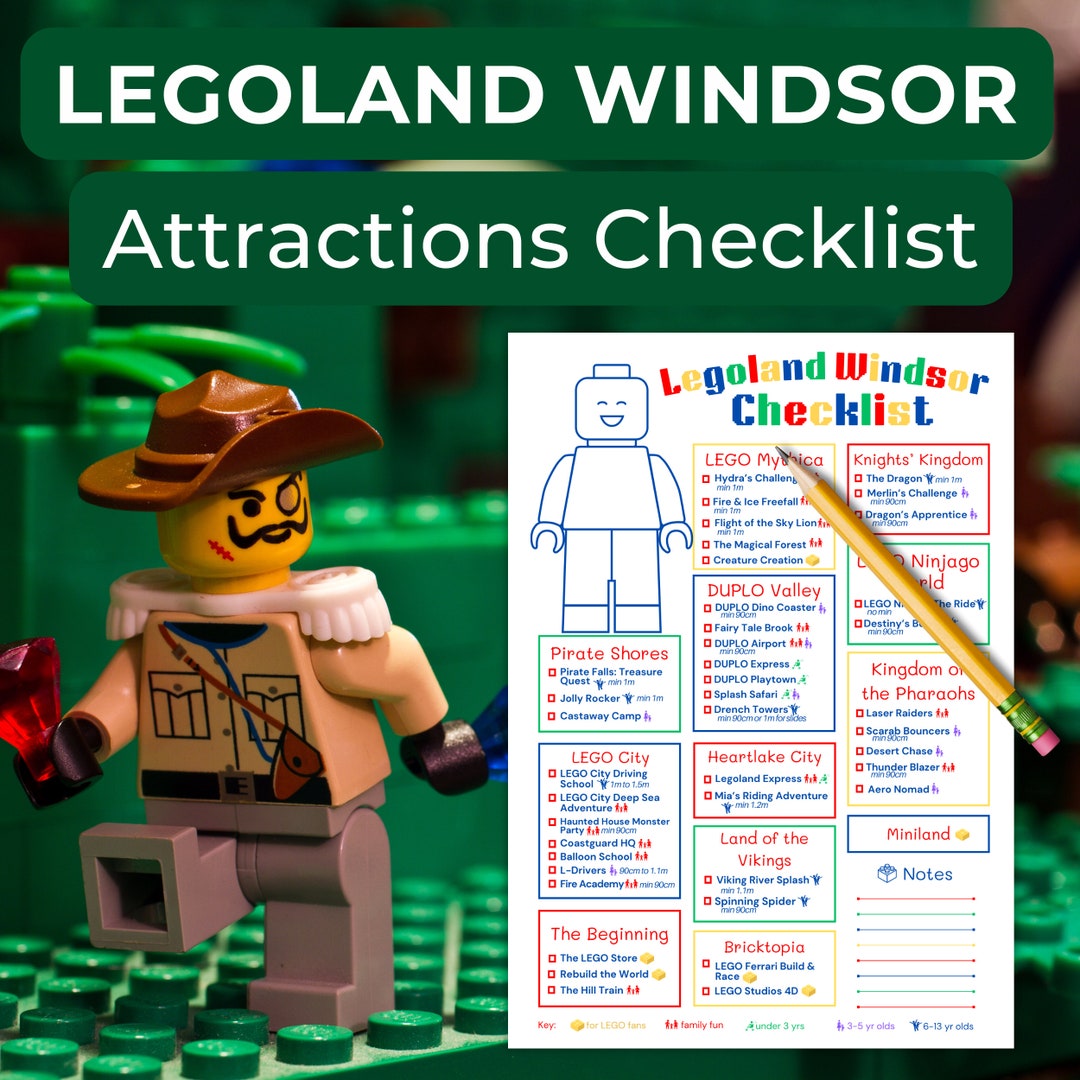 Printable Legoland Windsor Attractions Checklist PDF Legoland Windsor ...