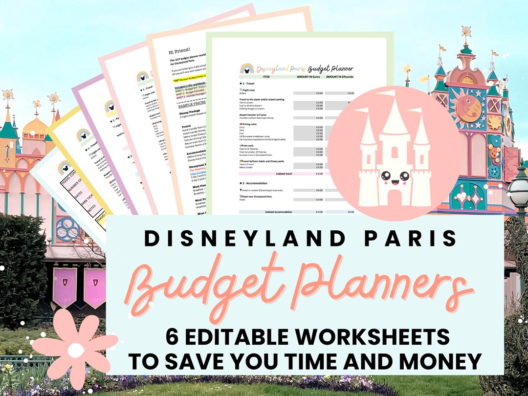 Disneyland Paris BUDGET PLANNER Disneyland Paris Editable Budget ...