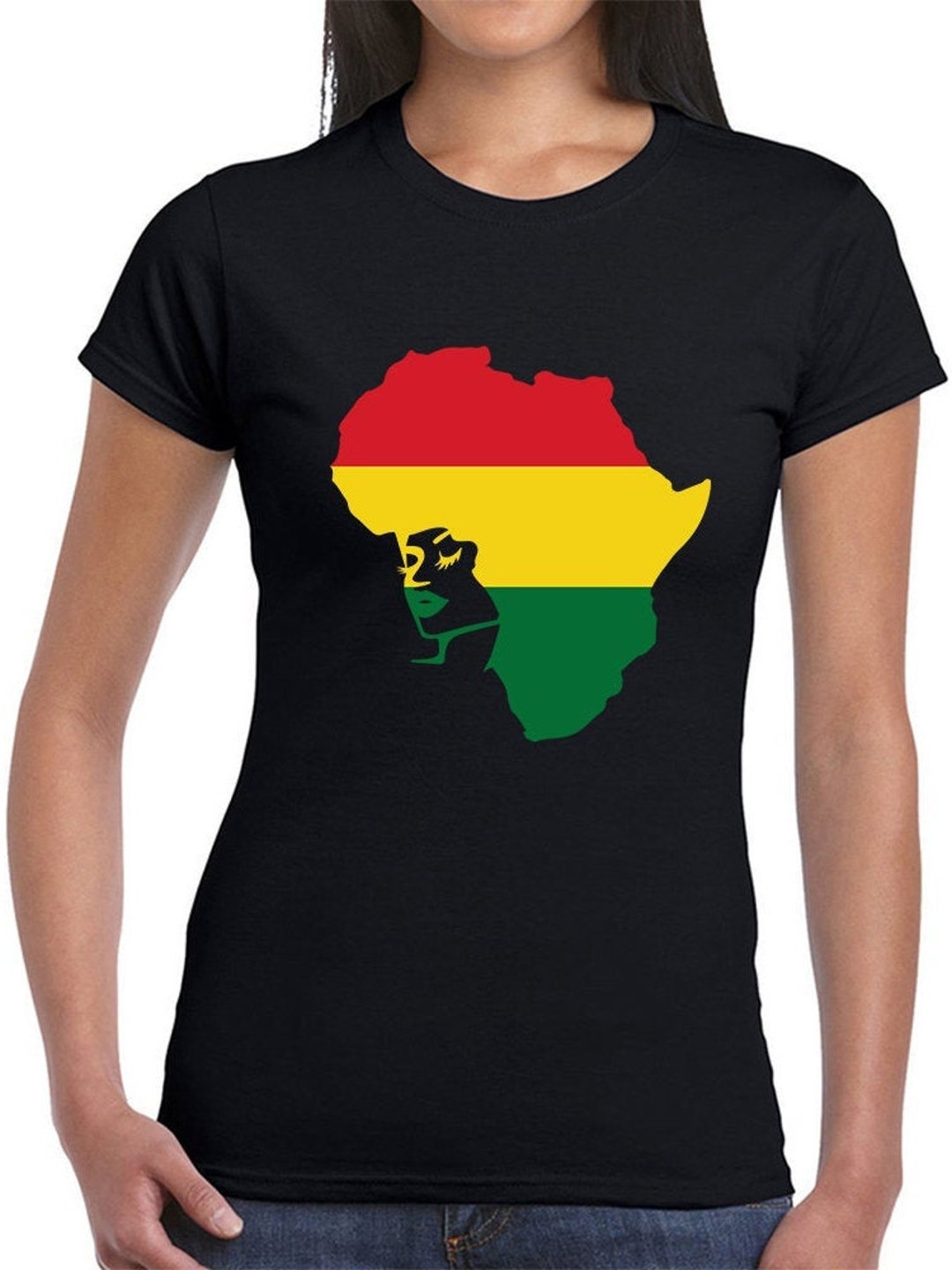 African Woman Afro Hair Style T-shirt African Flag Colour - Etsy African Woman Afro Hair Style T-shirt African Flag Colour - Etsy