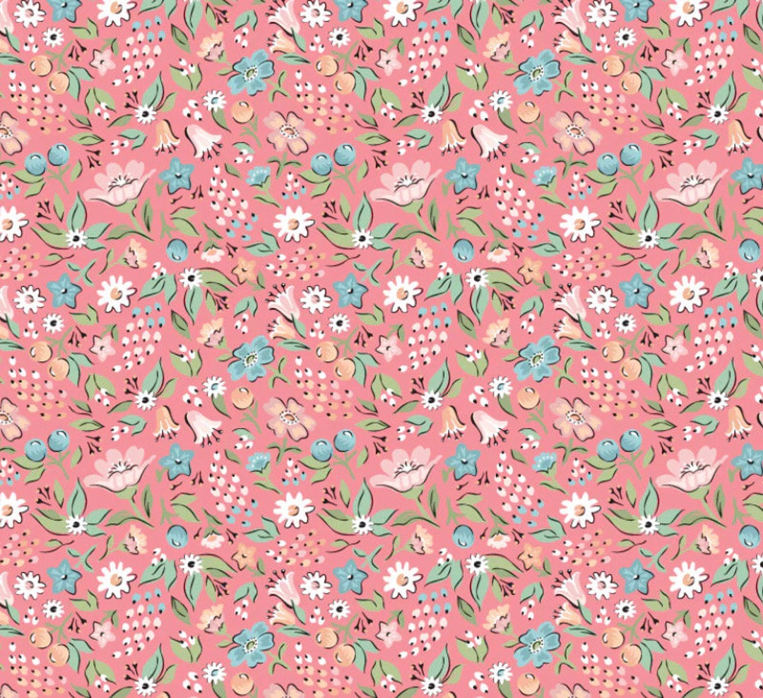 Flower Power Raspberry Fabric Freshly Picked Raspberry ~ Garden Party by Sheri Mcculley - Poppie ...