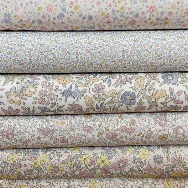 The Flowershow Pebble Collection by Liberty Fabrics for Riley Blake Set of 8 Coordinating Floral Fat Quarters