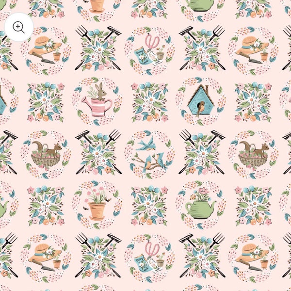 Sweet Wreaths Blush ~ Garden Party by Sheri McCulley - Poppie Cotton Fabric : BTHY