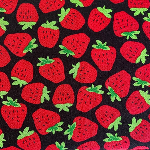 Strawberry Fields print by Greta Lynn for Kanvas - Benartex Fabrics