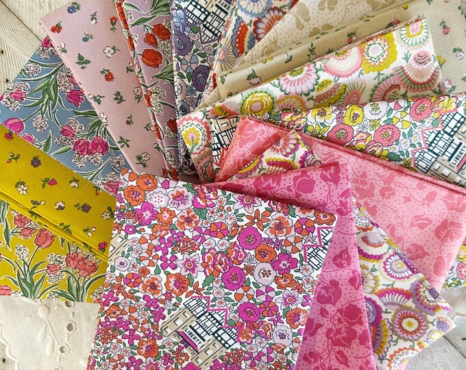 Liberty London Fabrics Fat Quarter Bundle: Floral Quilting Cotton, Set ...