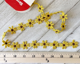 Sunflower Daisy Flower Lace Trim