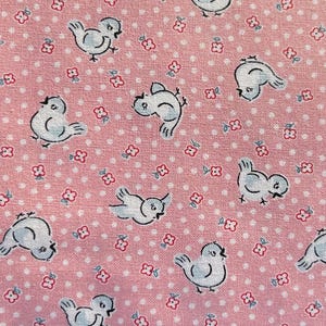 Bluebirds Pink ~ Home Sweet Home by Elea Lutz - Poppie Cotton Fabric : BTHY