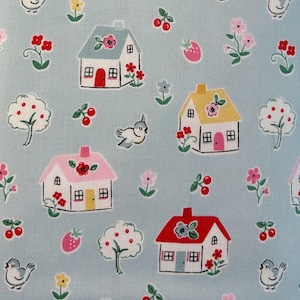 Happy Home Blue ~ Home Sweet Home by Elea Lutz - Poppie Cotton Fabric : BTHY