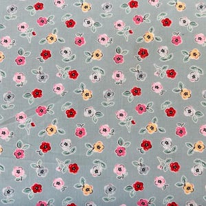 Cheery Florals Blue ~ Home Sweet Home by Elea Lutz - Poppie Cotton Fabric : BTHY