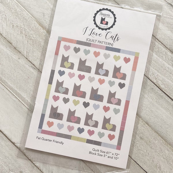 I Love Cats Quilt Pattern by Amanda Neiderhauser  Designs