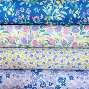 Collezione London Parks B di Liberty Fabrics per Riley Blake Set di 4 quarti di grasso floreali coordinati