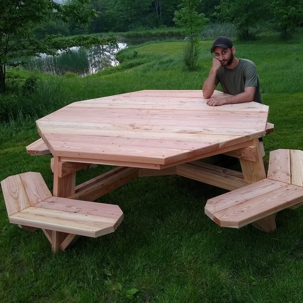 Ritningar för oktavigt picknickbord