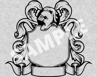 Blank Coat of Arms .Svg file for use with laser and other machines