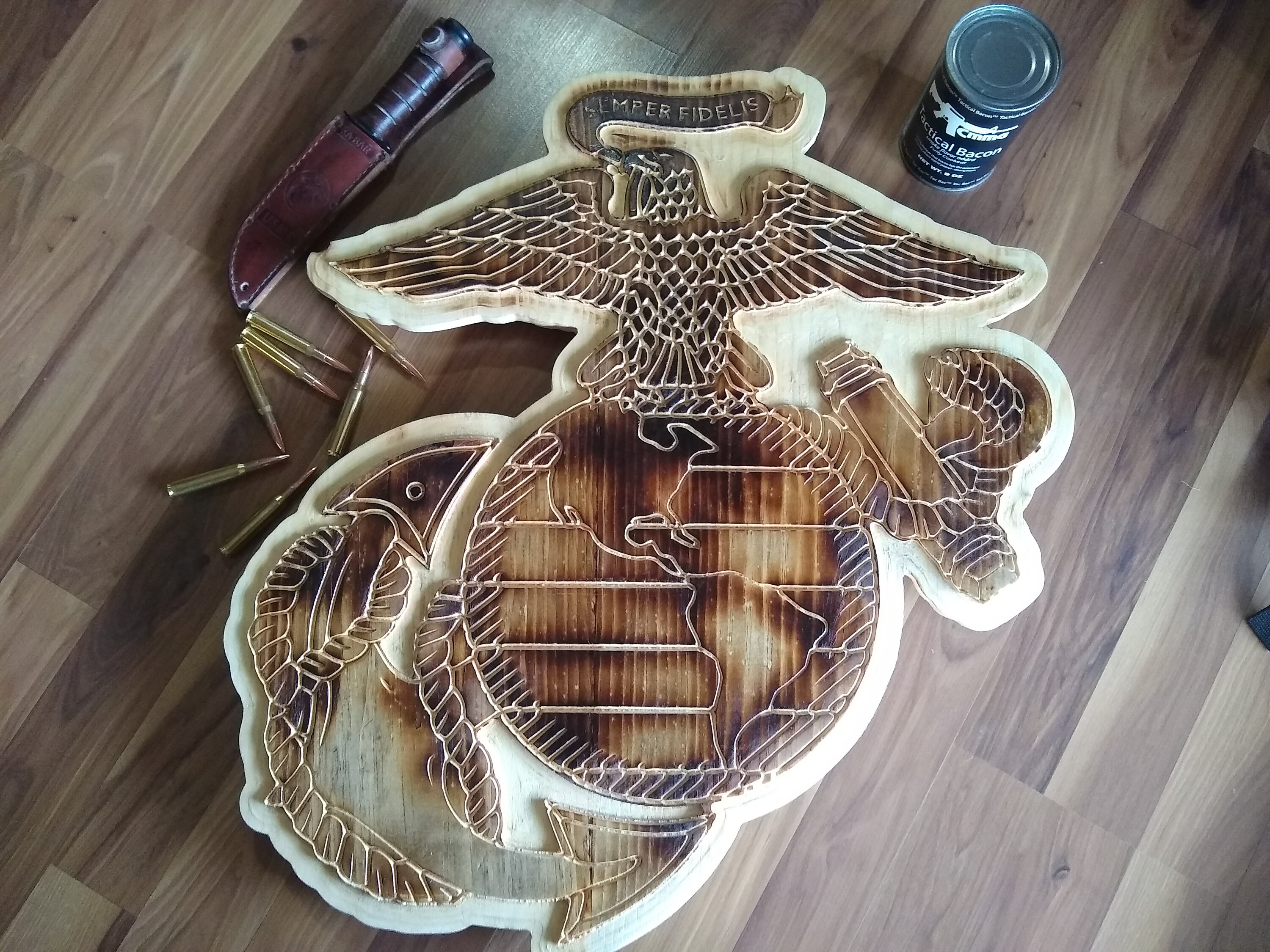 Large wooden Marines Eagle Globe and Anchor Etsy