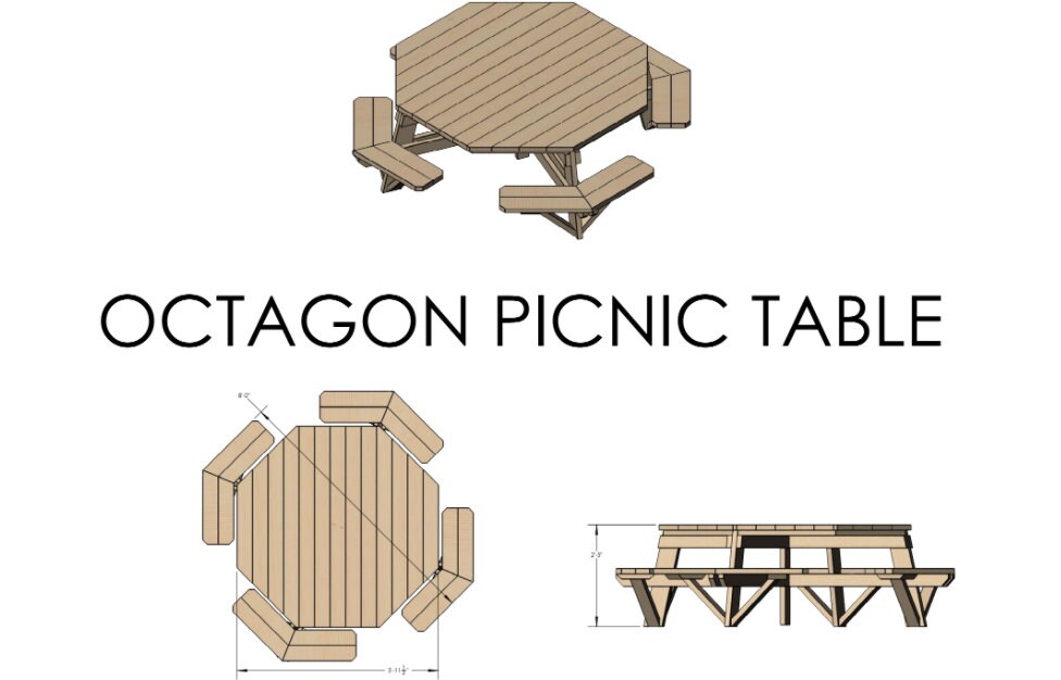 Octagon Picnic Table Plans - Etsy octagon-picnic-table-plans-etsy