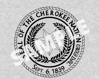 Cherokee Nation Seal .Svg file for use with laser and other machines