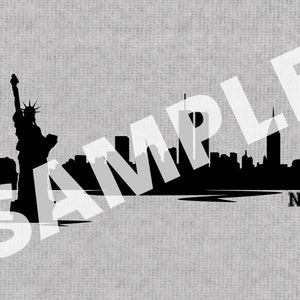 Skyline di New York City . File Svg per l'uso con laser e altre macchine