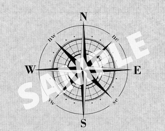 compass rose .Svg file for use with laser and other machines