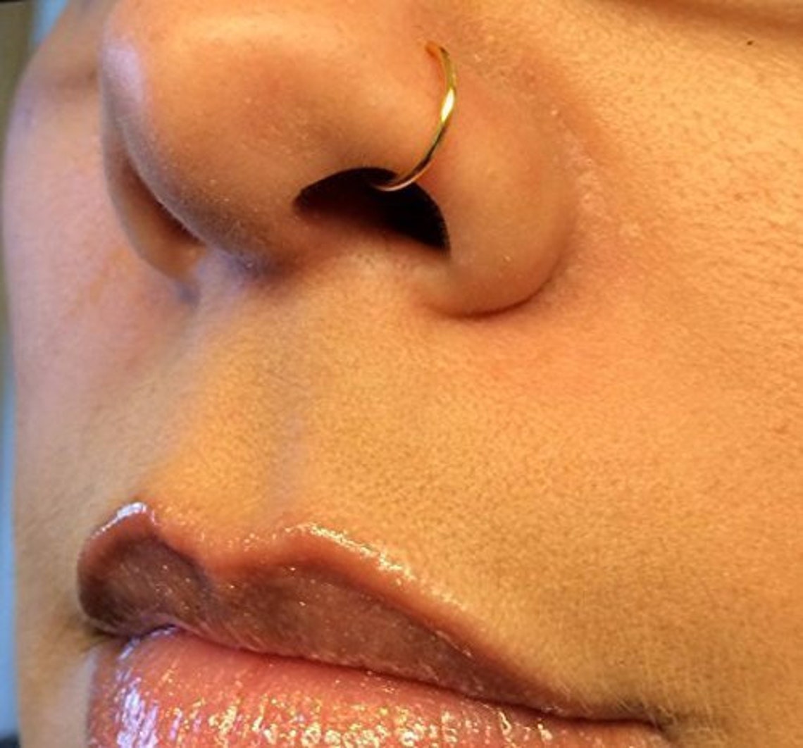 Fake Nose Ring/hoop Piercing Faux Nose/lip Ring Medium/8mm Etsy UK