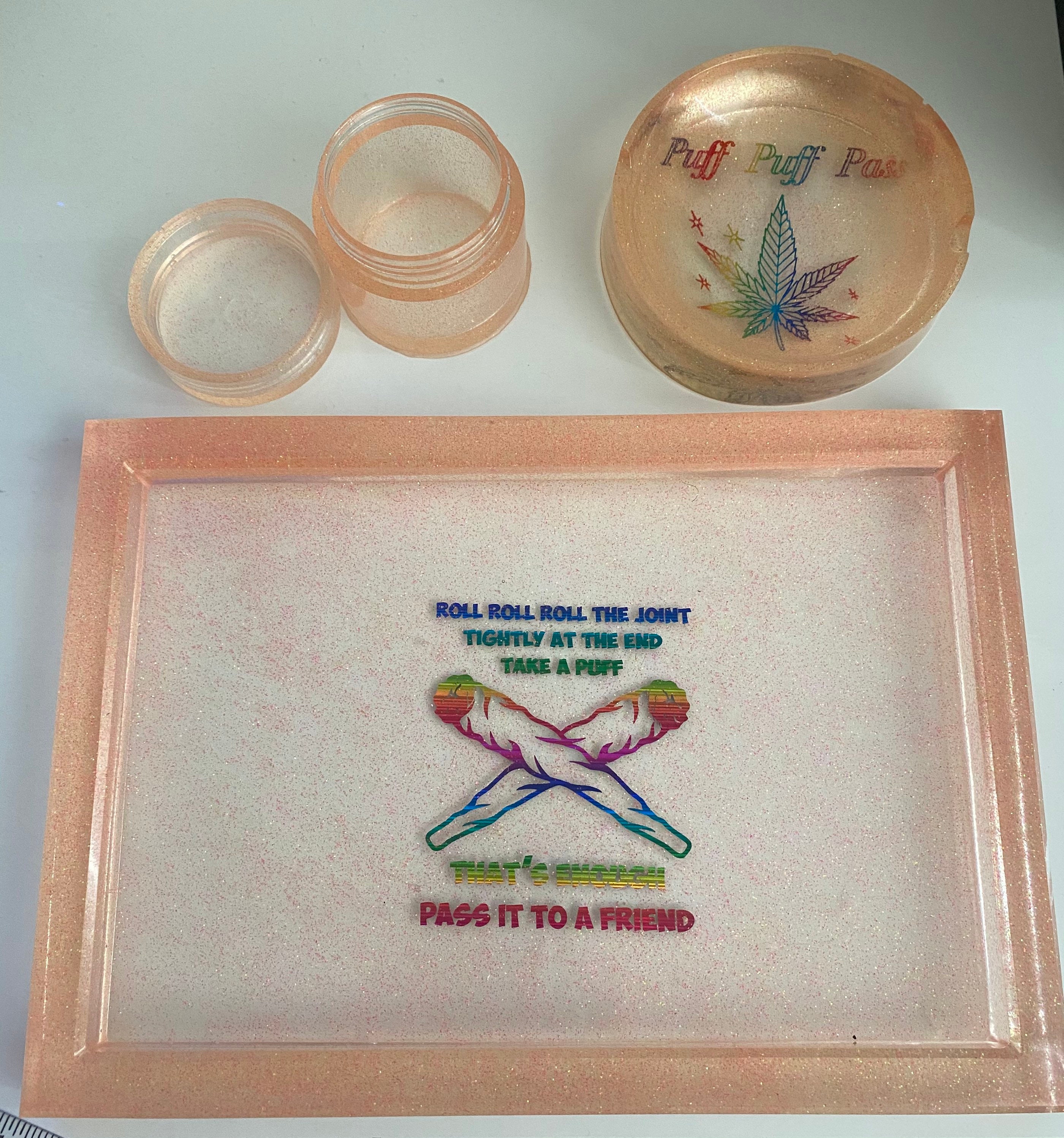 Rolling Tray Set Resin Rolling Tray Resin Ashtray Stash Etsy