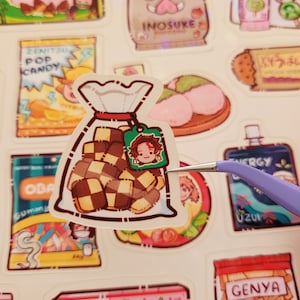 Konbini Snacks Holographischer Sticker Bogen