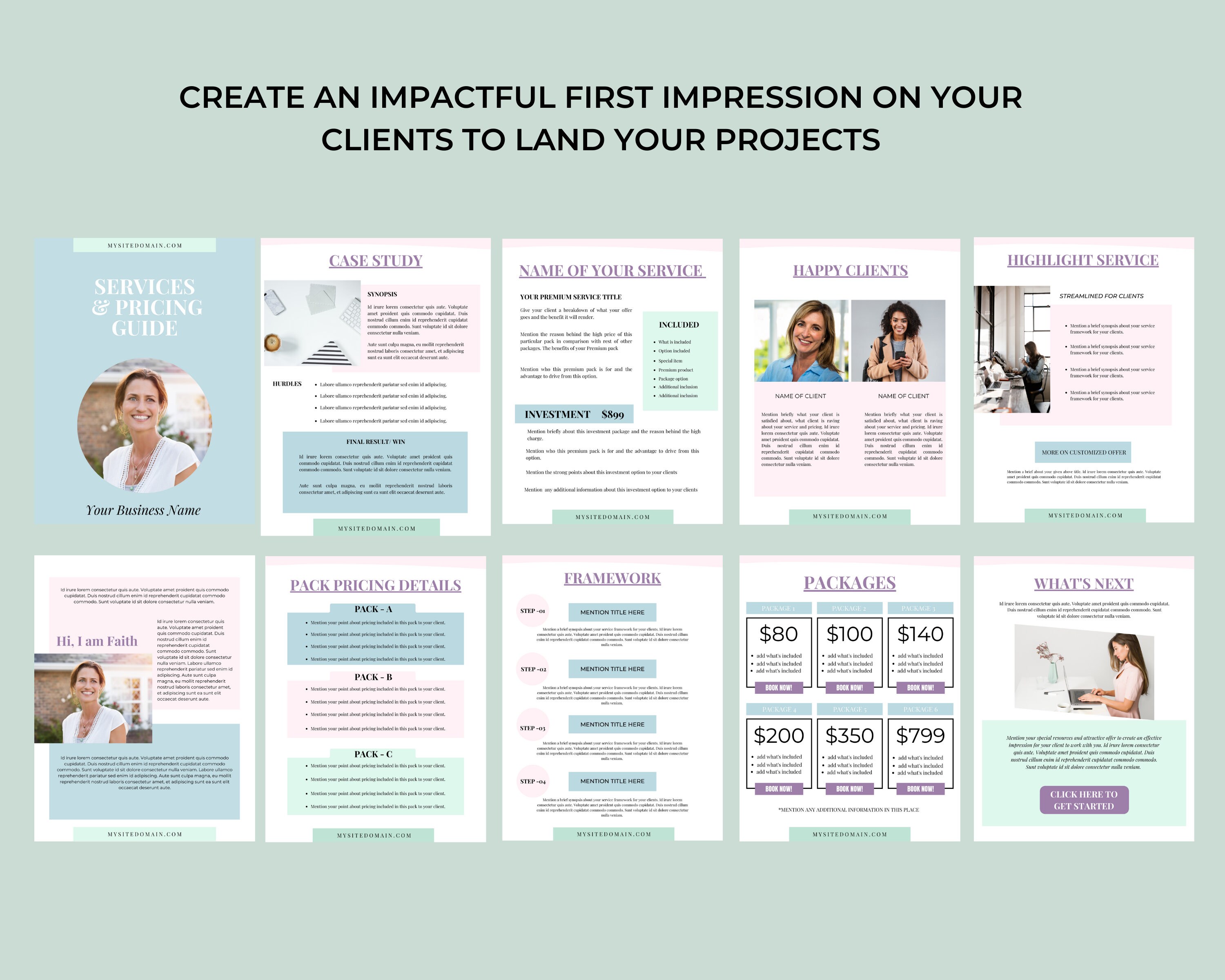 Services and Pricing Guide Portfolio Template.Virtual Etsy
