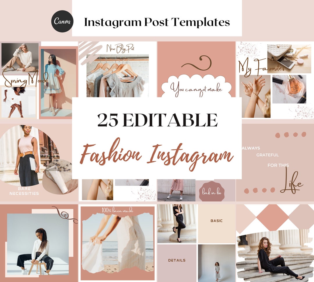 Fashion Social Media Branding Templates. Instagram Canva Post - Etsy