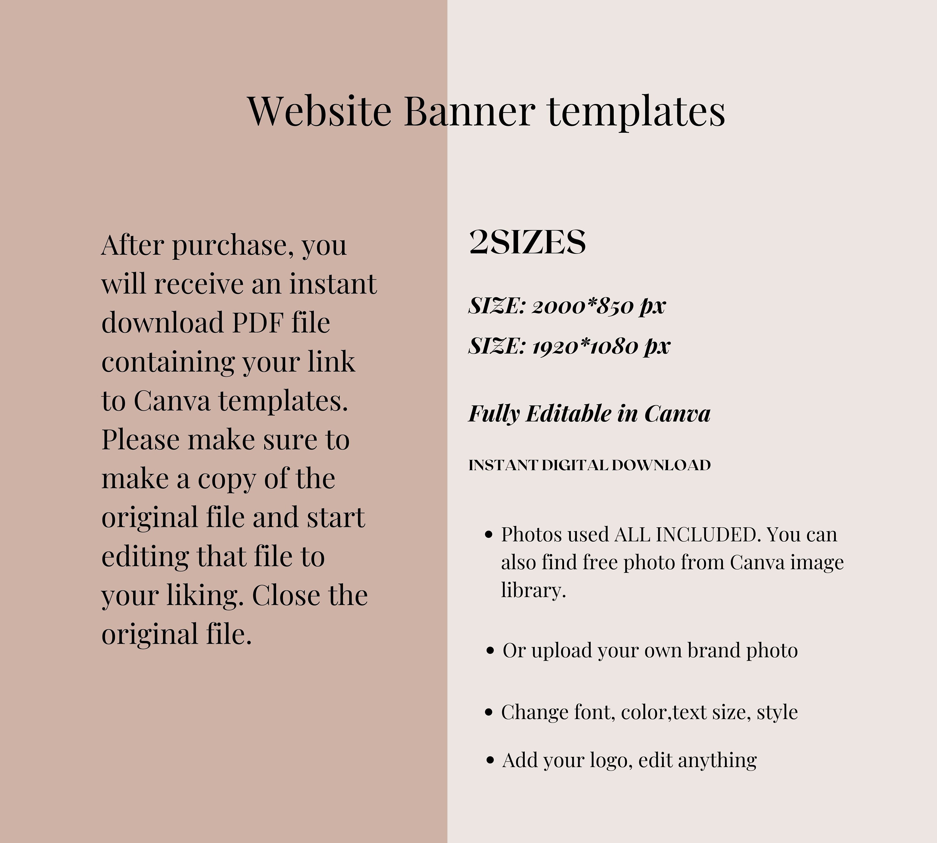 DIY site Banners. Editable  Banner Templates.skincare Etsy