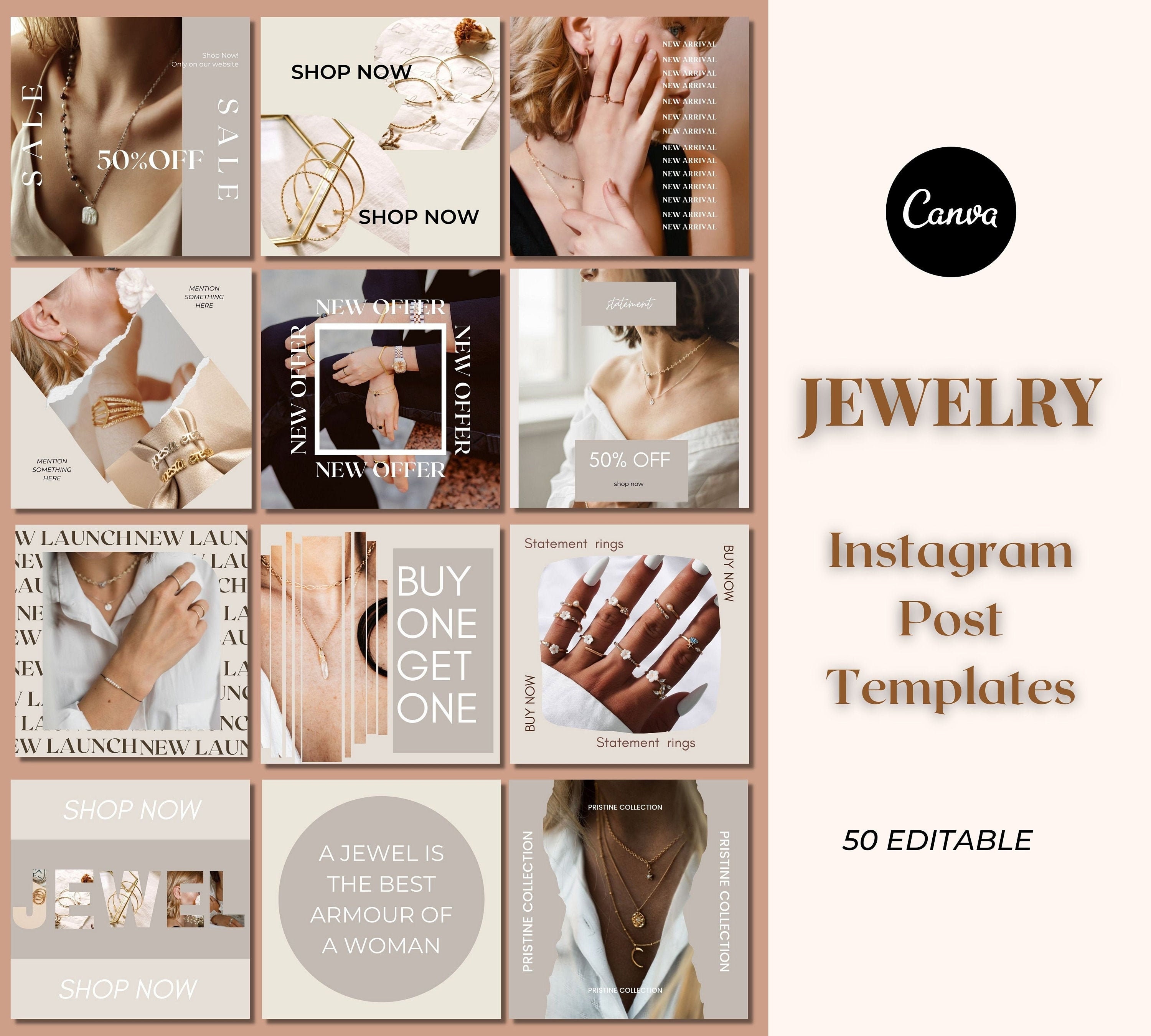 Jewelry Template, Pinterest, Pinterest Girl, Canva, Pinterest Pins, Social  Media Posts, Social Media, Canva Designs 