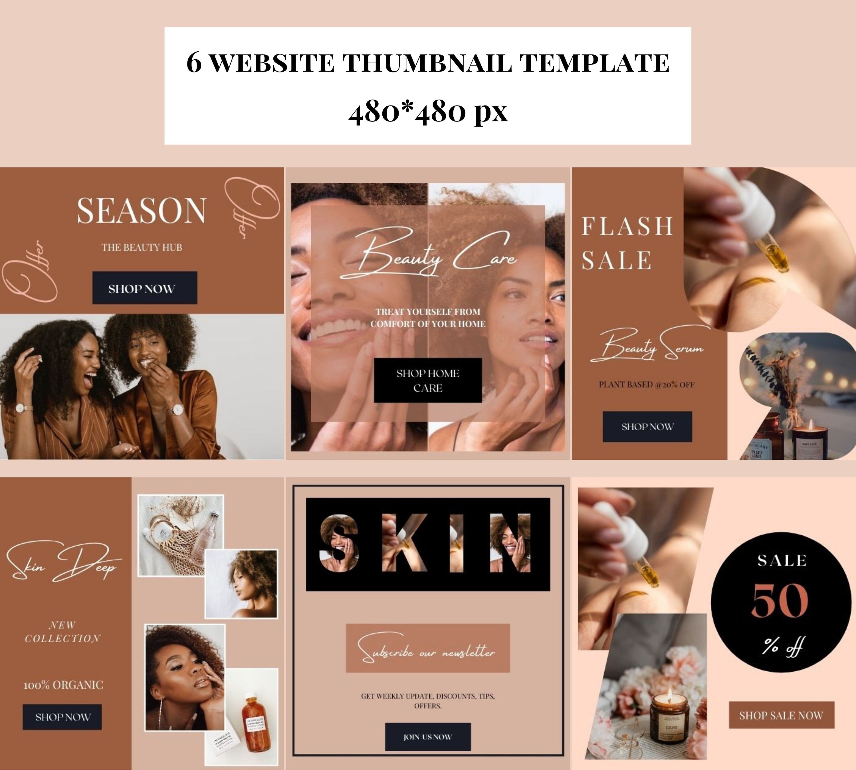 Skincare diy Website Banner Templates Canva. Shopify Web | Etsy