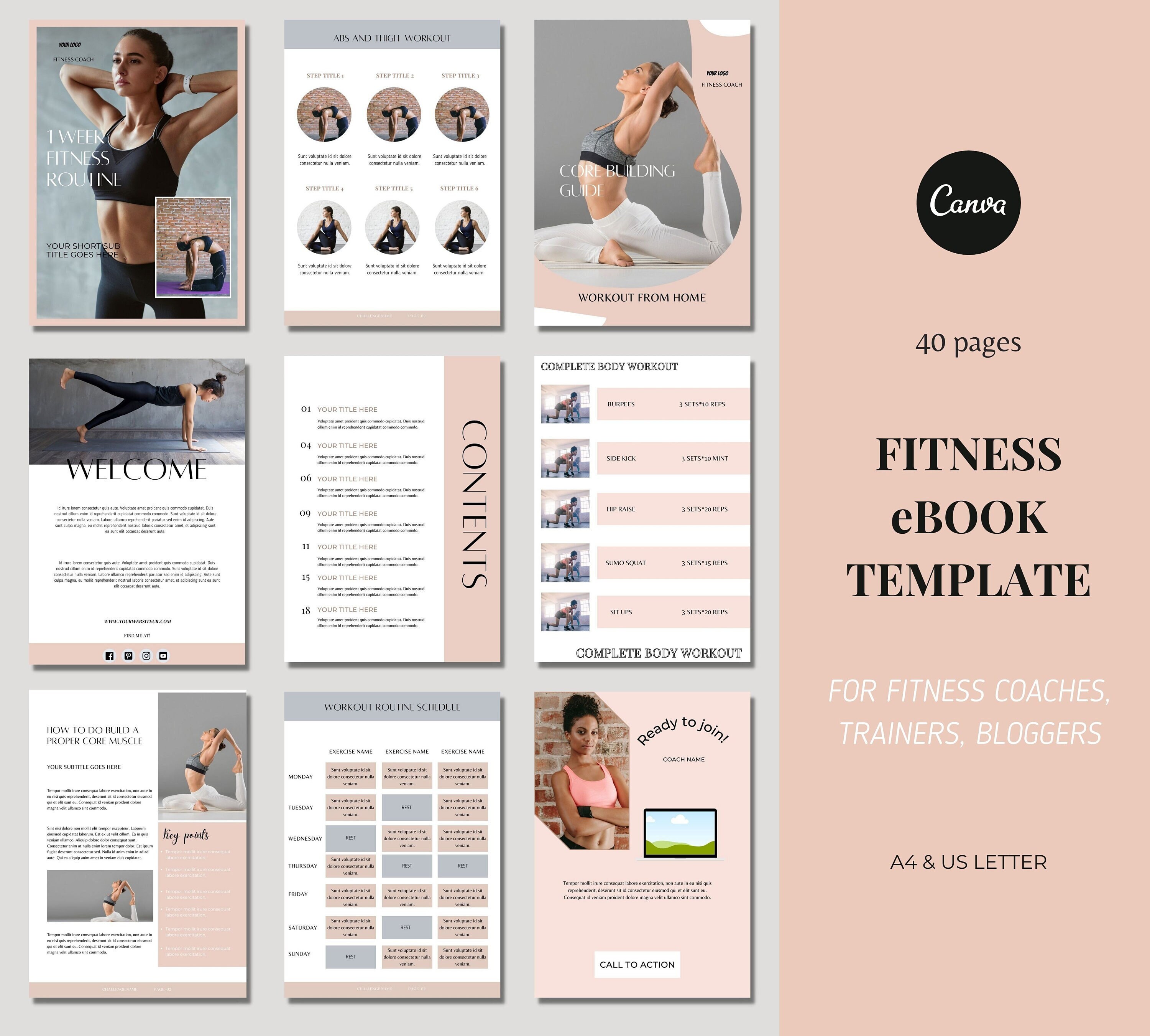 EDITABLE Ebook Fitness Program Template. Fitness Canva Etsy