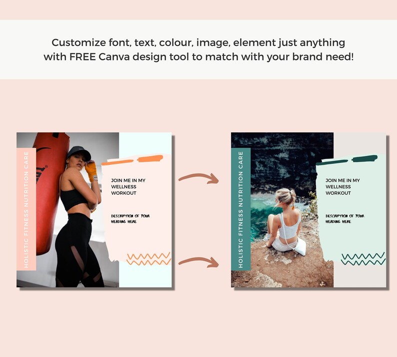 Fitness & Nutrition Instagram Templates. Instagram Post Etsy