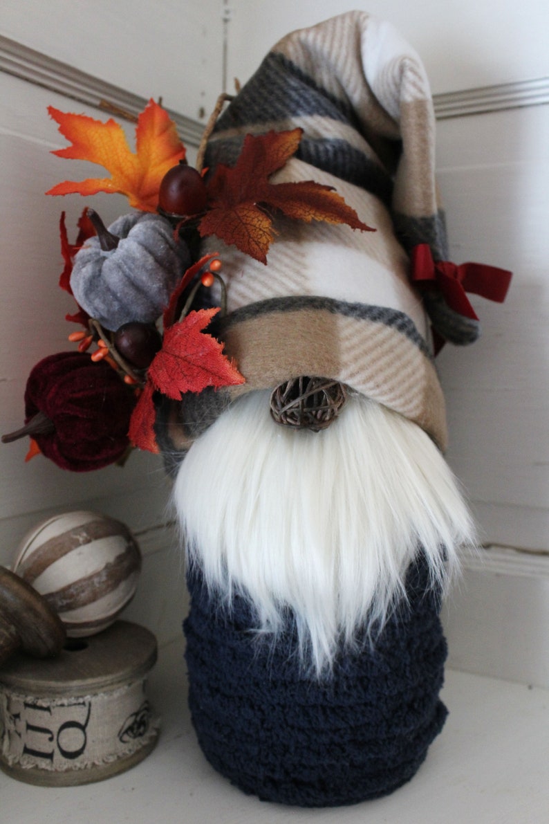 Harvest Gnome Fall Gnome Plaid Gnome Handmade Fall Decor | Etsy