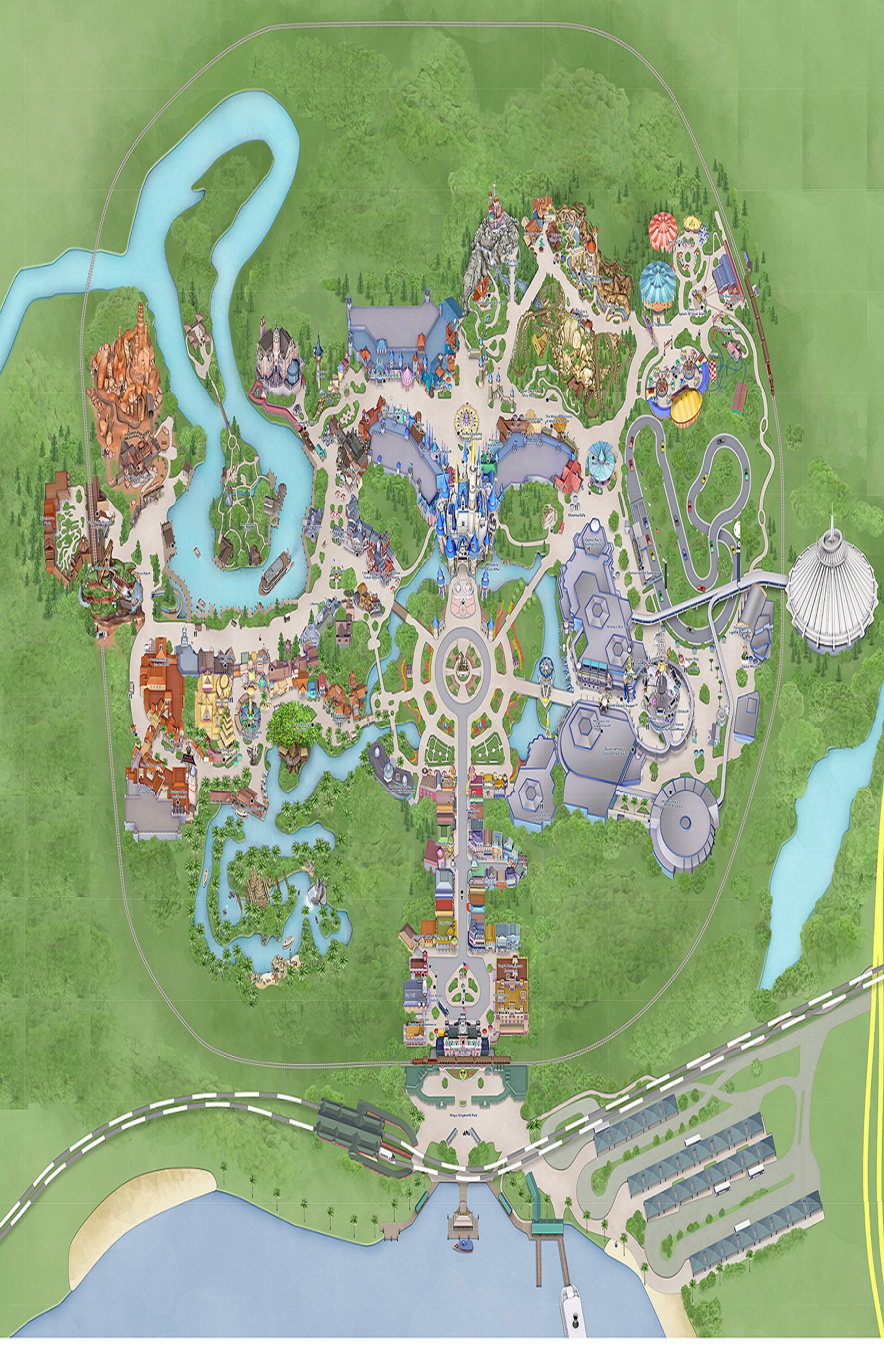 Magic Kingdom Park Map 12x12 - Etsy