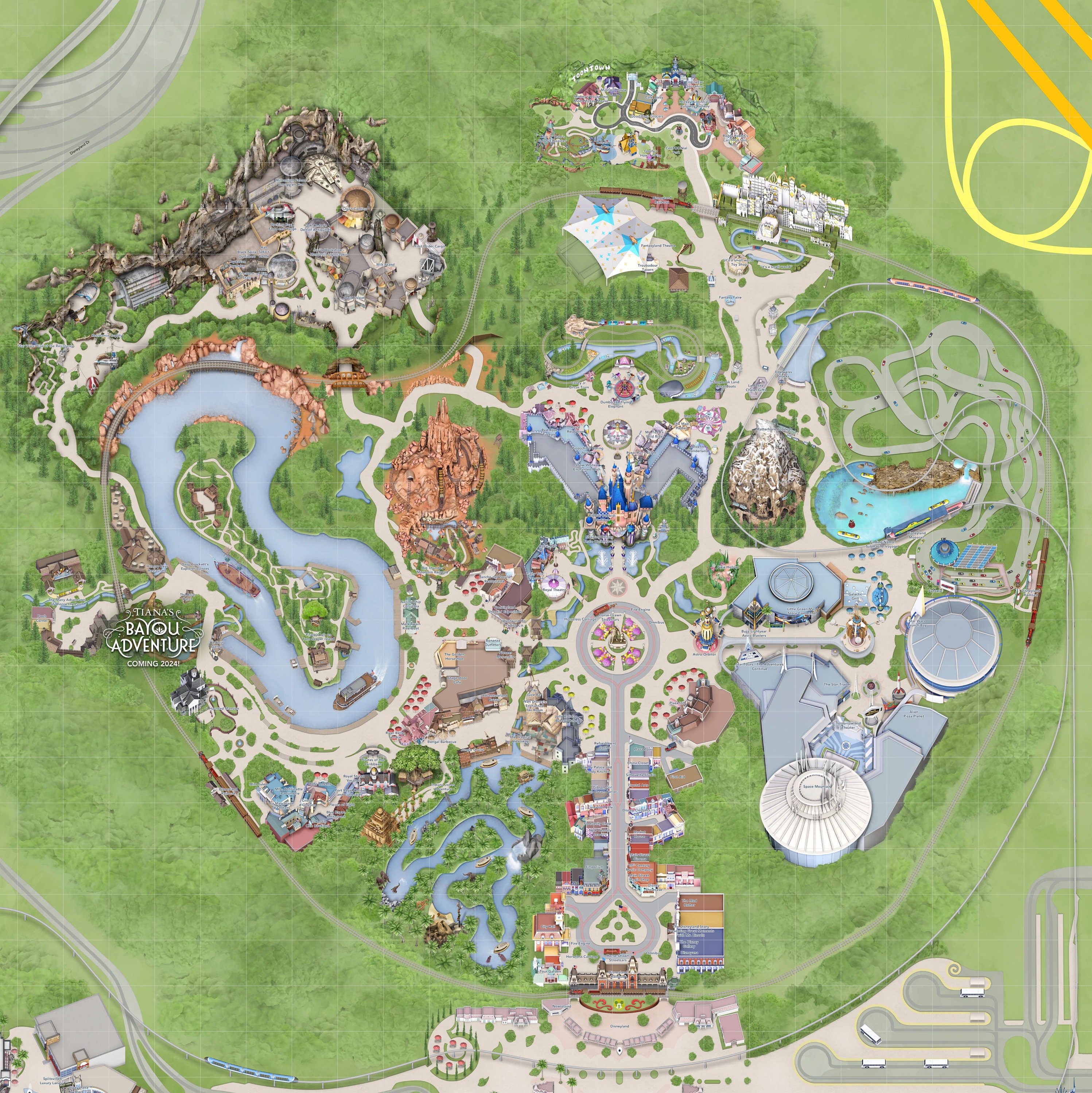 DL-C Disneyland Park Deluxe Map (map and Lands) - Etsy